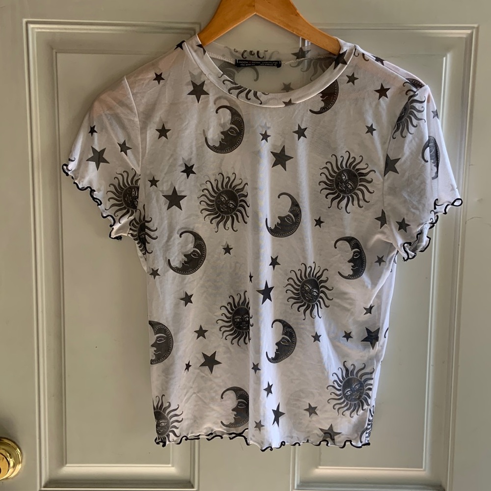 Moon/Sun Sheer Crop Top